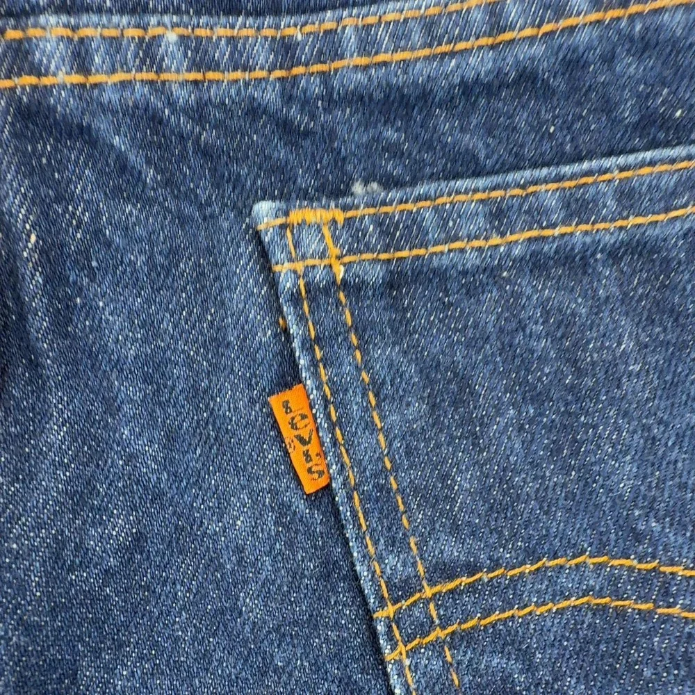 Vintage Levi's 509 Orange Tab Cut Off Denim Shorts Mens 36 USA Made Frayed Hem